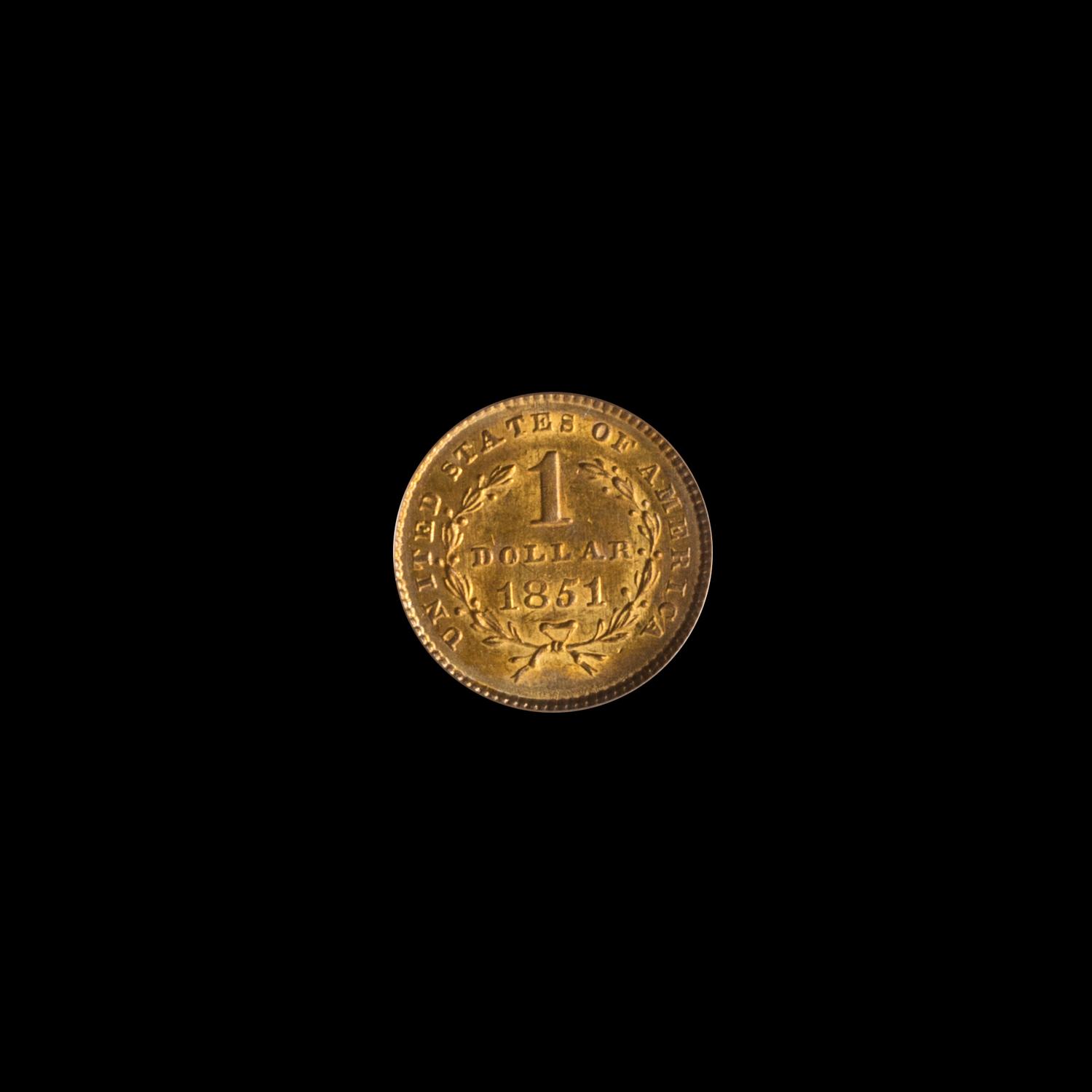 A United States 1851 Liberty Head $1 Gold Coin