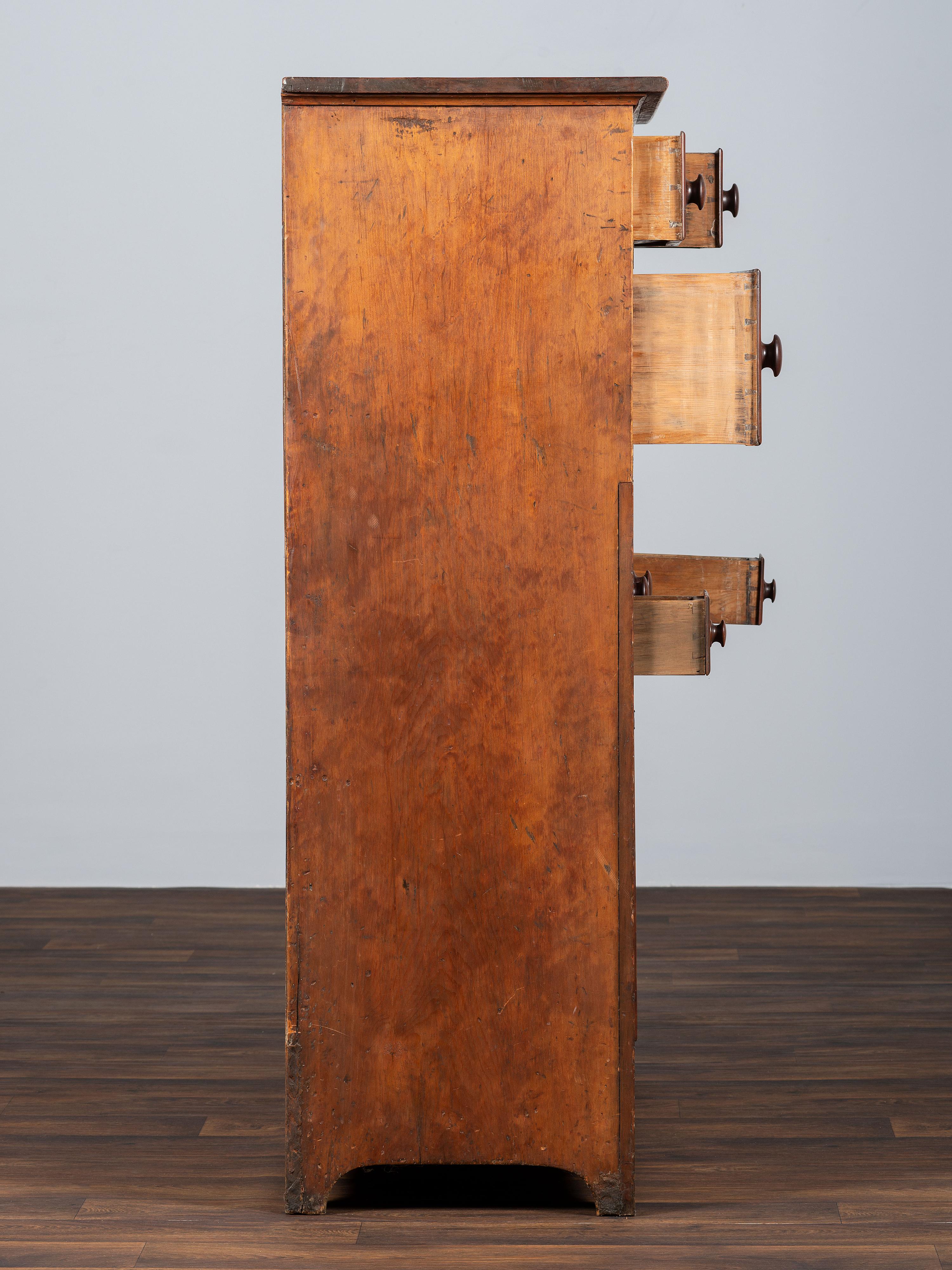 A Shaker Cherry and Pine Work Cabinet
