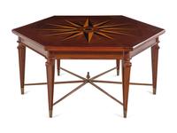 A French Gilt Bronze Mounted Marquetry Low Table by Jean-Maurice Rothschild (French, 1902-1998)