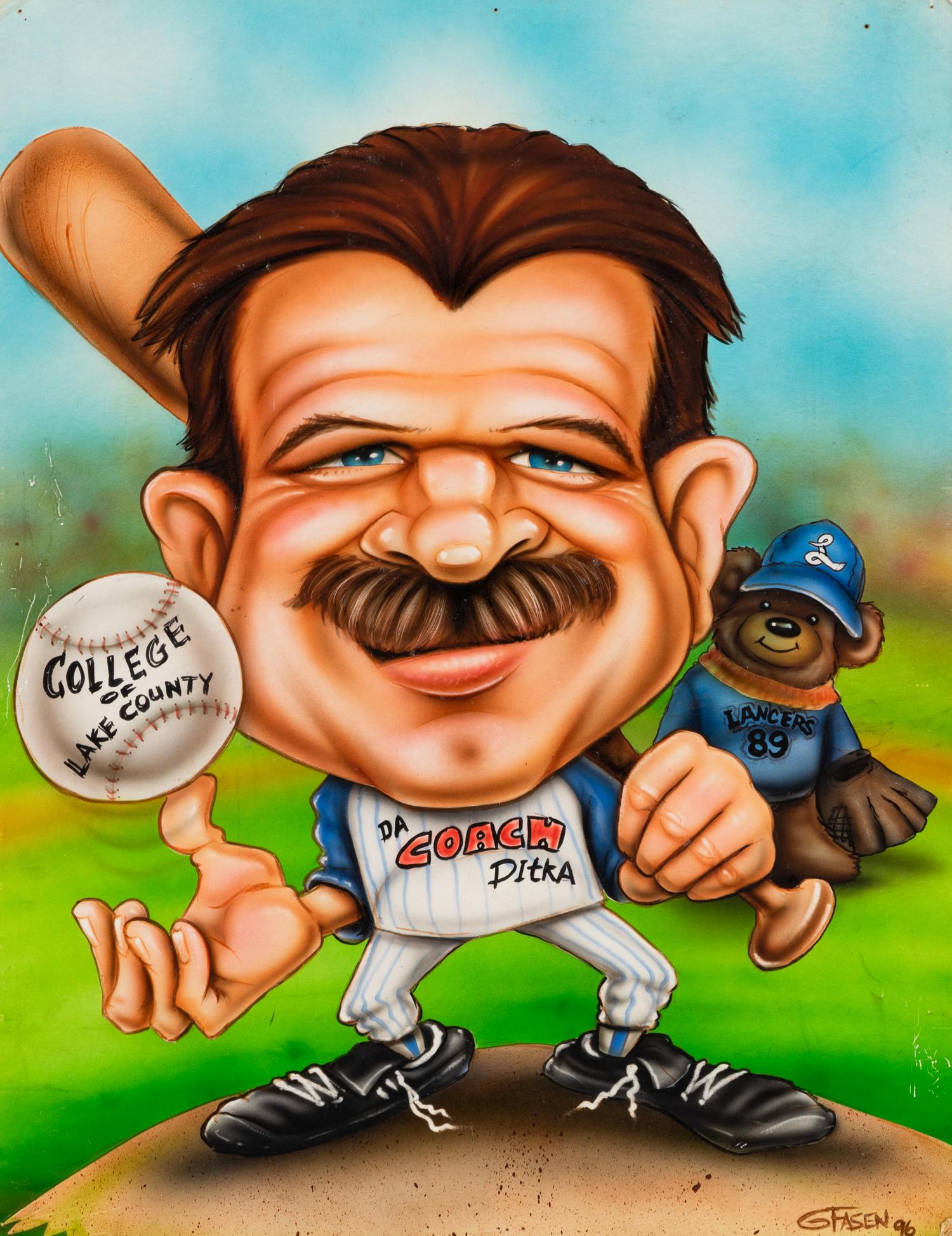 A Group of Five Mike Ditka Artworks Formerly Displayed at Mike Ditka’s Restaurant