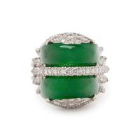 MARSH & CO., JADEITE AND DIAMOND RING