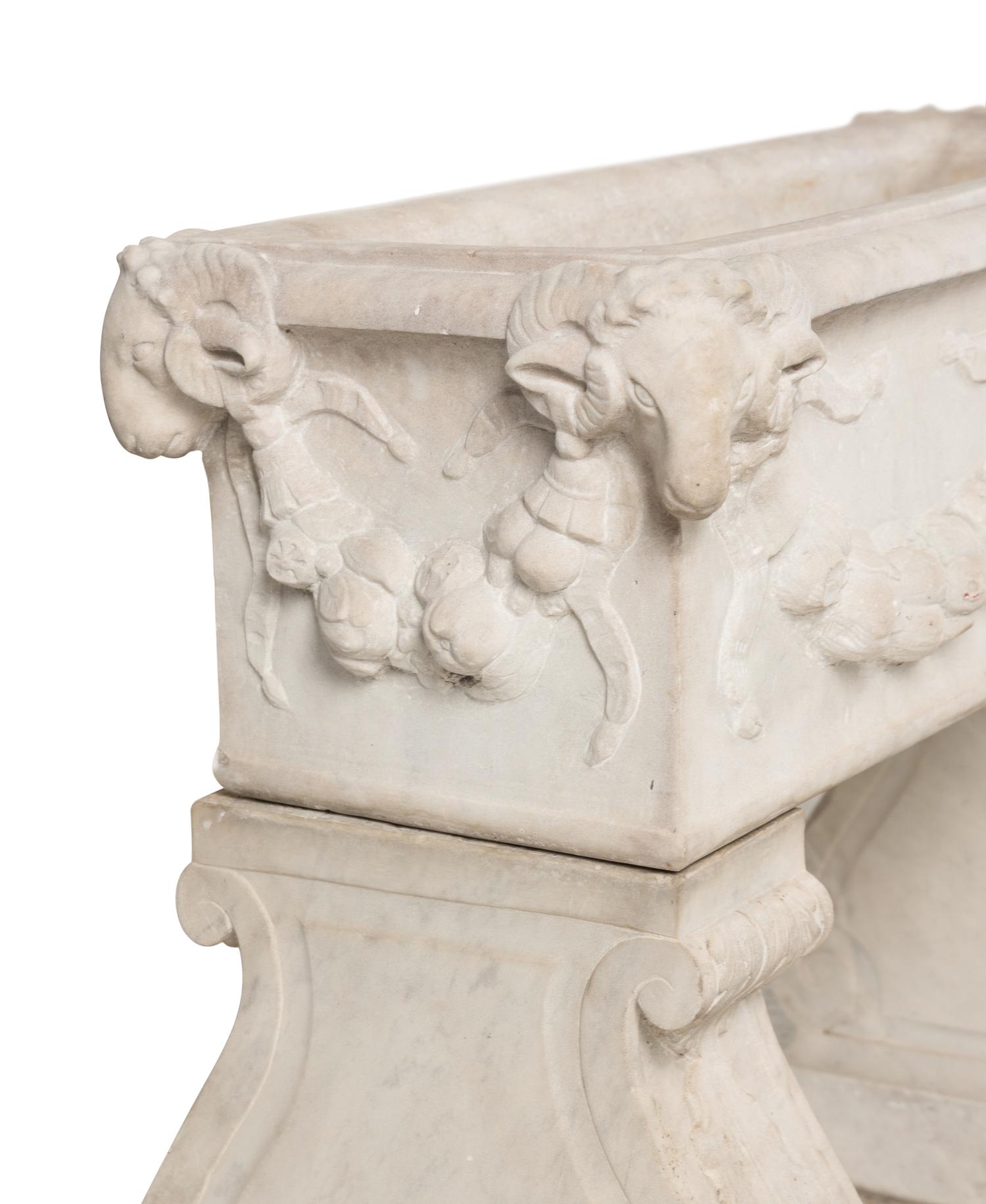 A Pair of Neoclassical Marble Jardinières