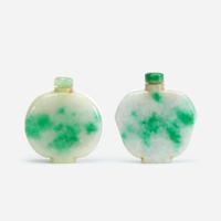 Two Chinese jadeite snuff bottles