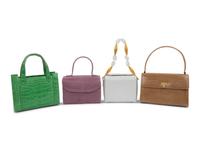 Four Exotic Skin Handbags: Three Barfield Collection, One Lambertson Truex