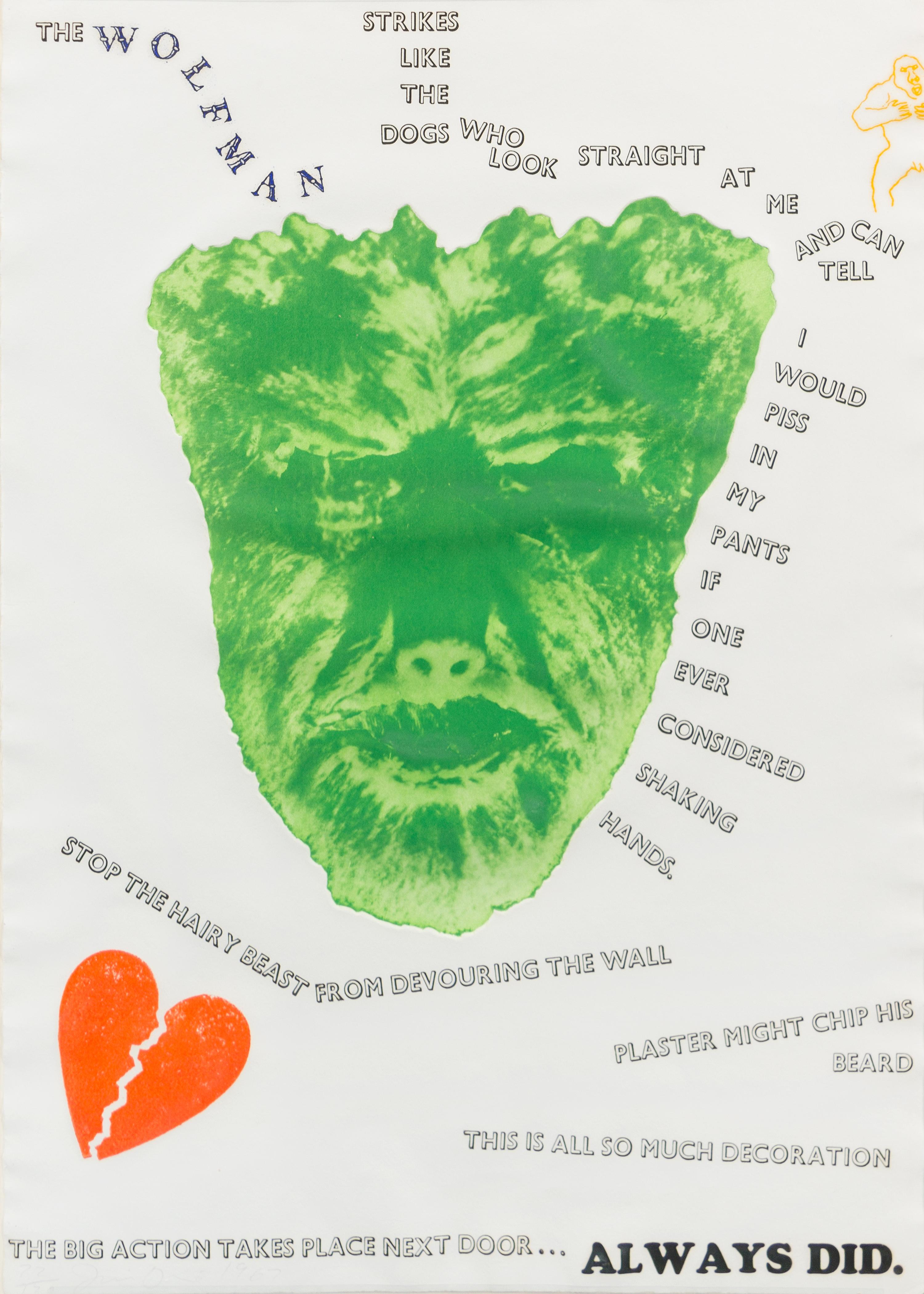 Jim Dine, (American, b. 1935), Wolfman. Limited, signed.