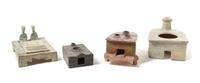 Four Glazed Pottery Models of Stoves — HAN DYNASTY