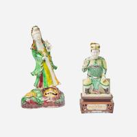 Two Chinese famille verte figures 素三彩瓷塑兩件 Kangxi period ? ??