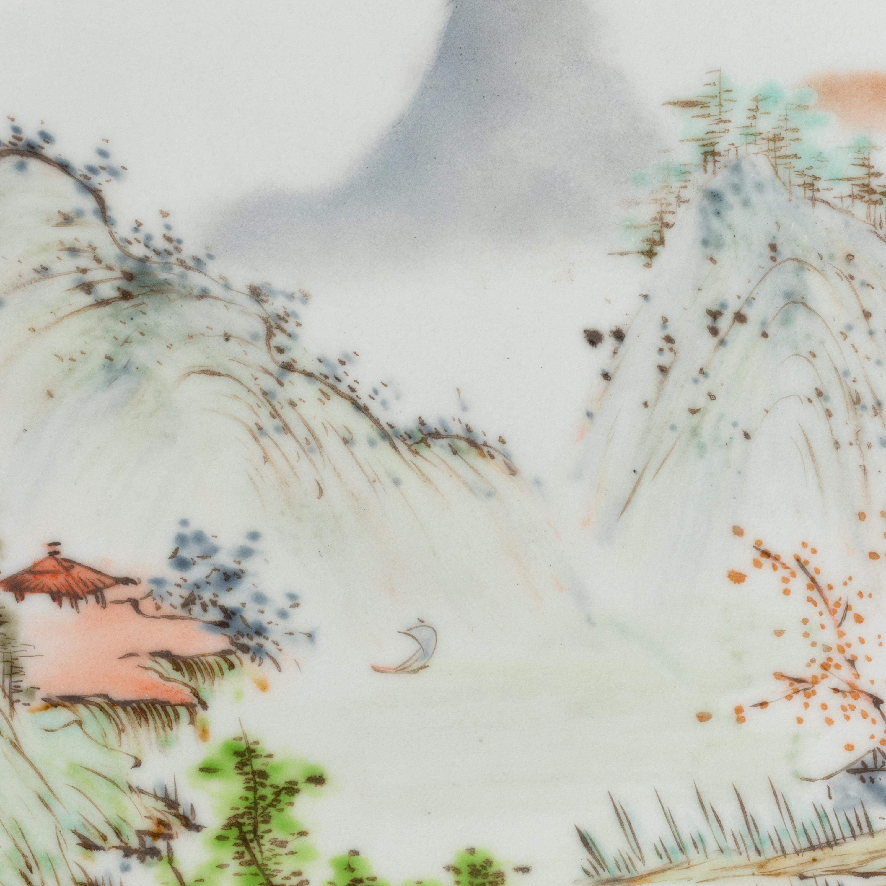 A Set of Four Framed Chinese Porcelain Plaques