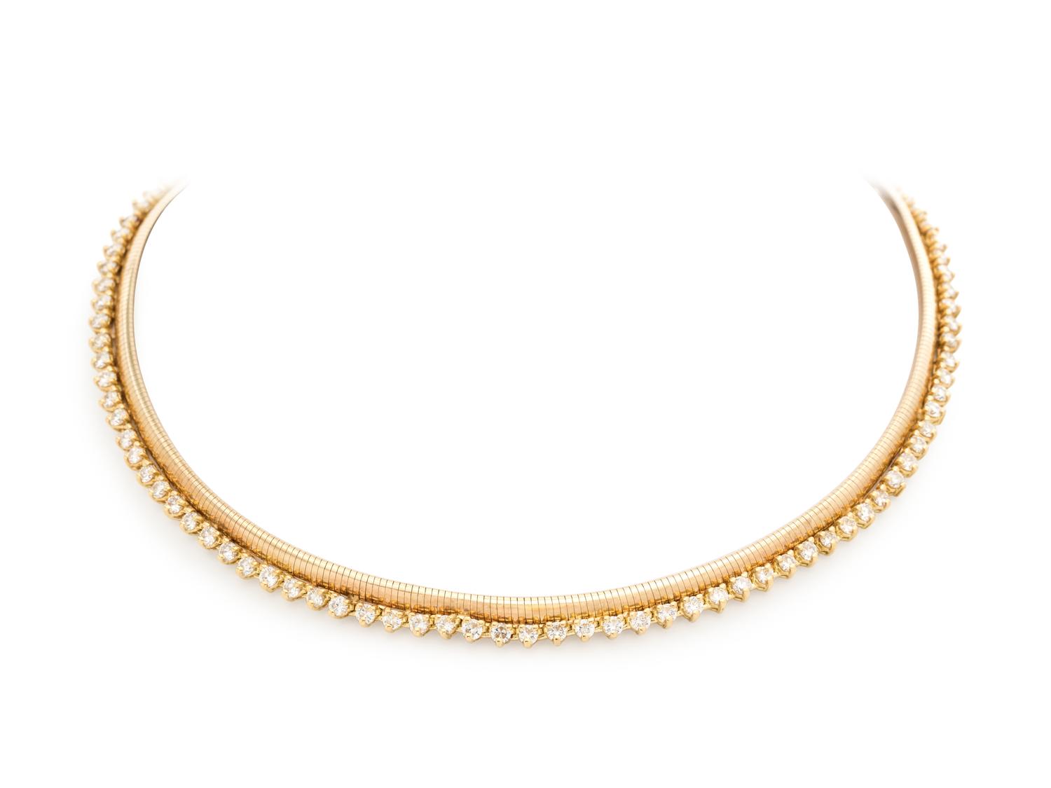 YELLOW GOLD AND DIAMOND NECKLACE
