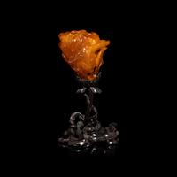 A Small Chinese 'Beewax' Amber Flower Vase, 19th-20th Century — 晚清-民國 蜜蜡玉蘭式小花插