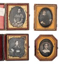 [EARLY PHOTOGRAPHY]. 28 sixth plate daguerreotypes of lovely young women.