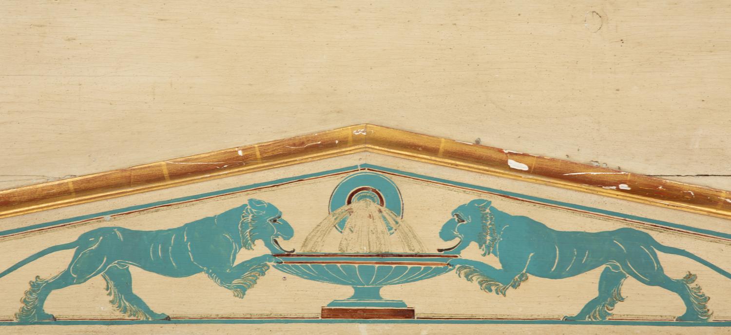 A Northern European Neoclassical Painted Overmantel Mirror