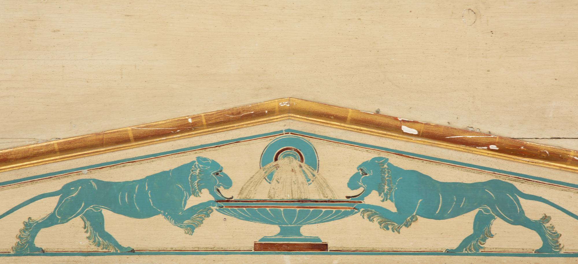 A Northern European Neoclassical Painted Overmantel Mirror
