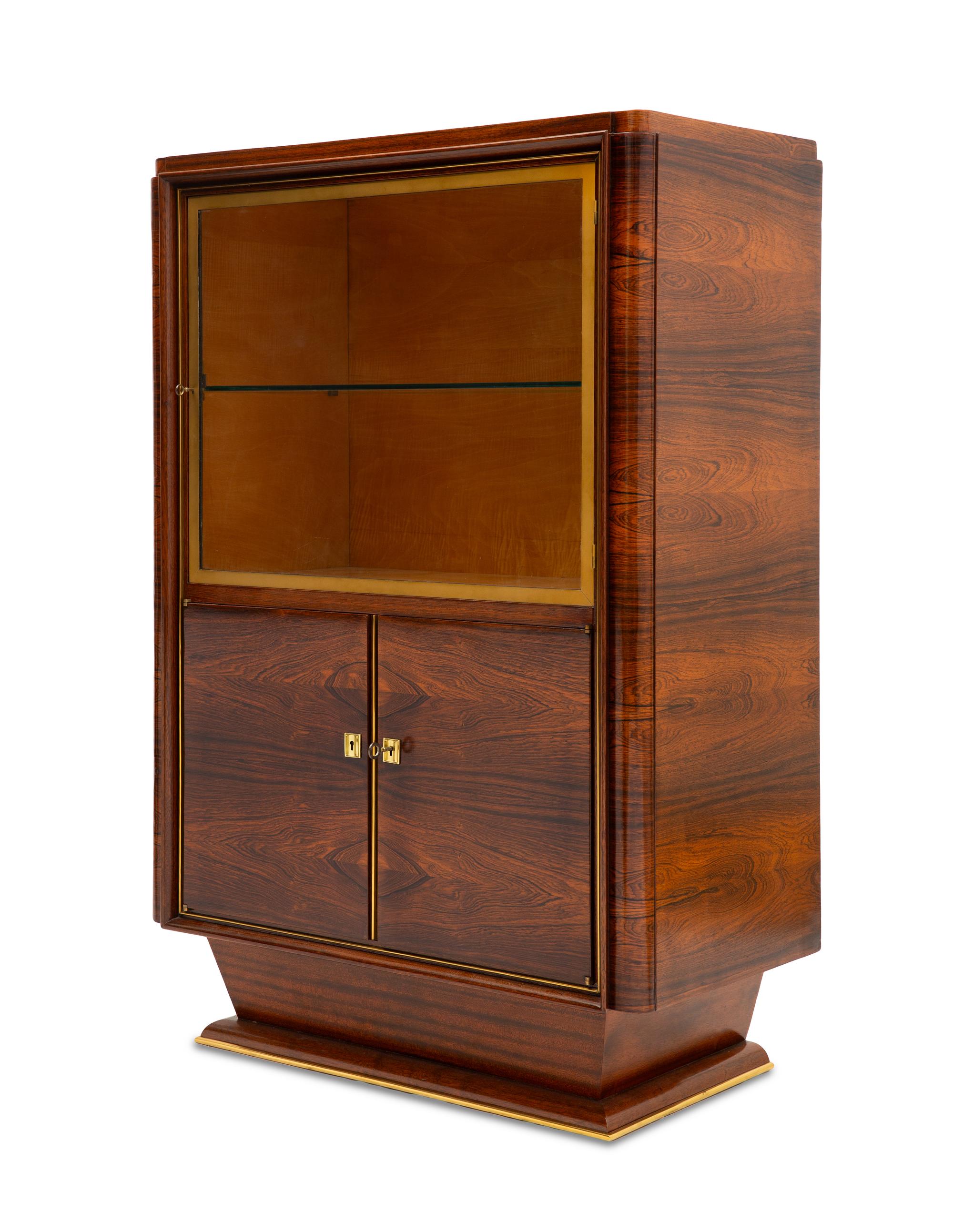 A French Art Deco Gilt Bronze Mounted Rosewood Cabinet