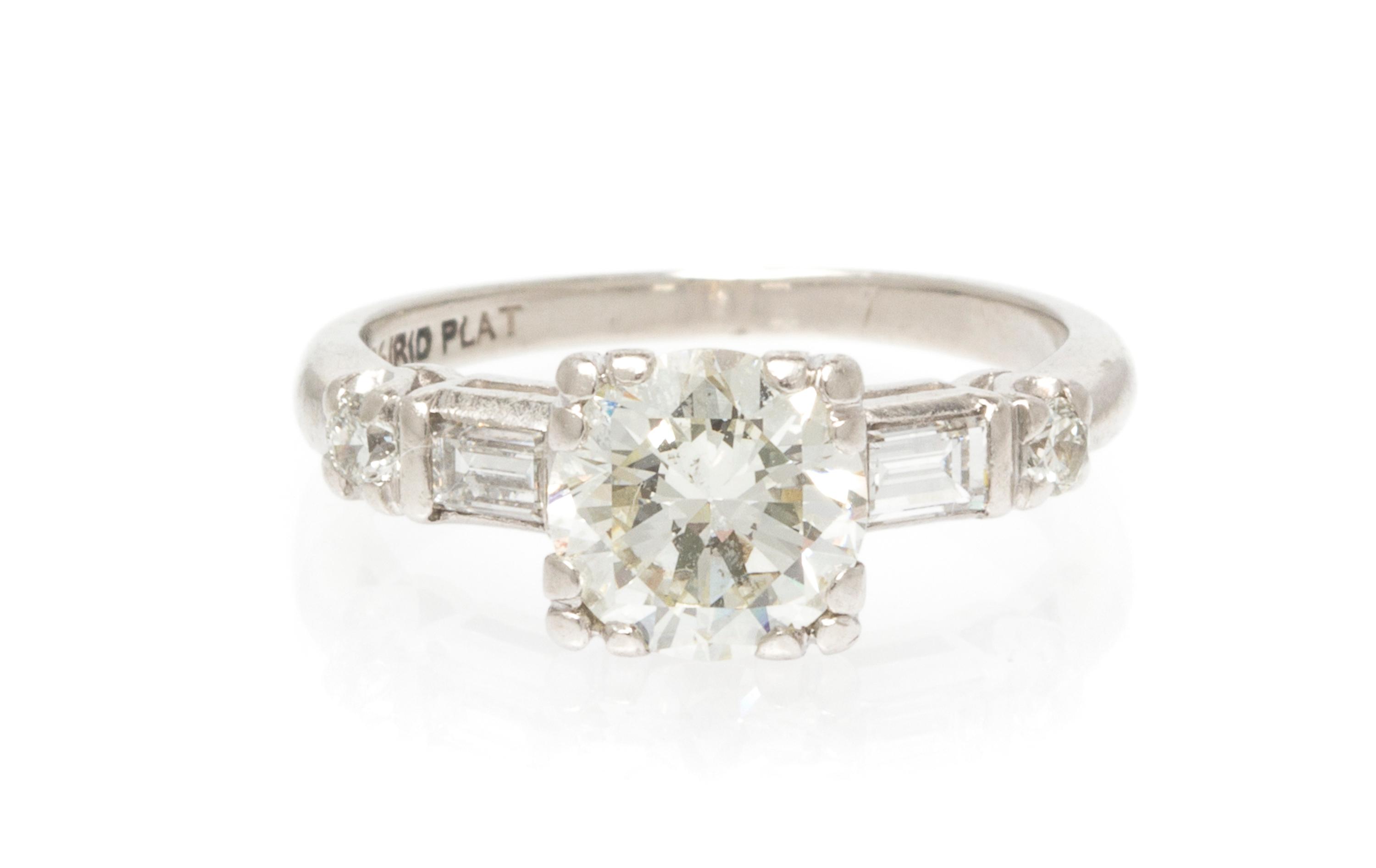 A Platinum and Diamond Ring, 3.70 dwts.