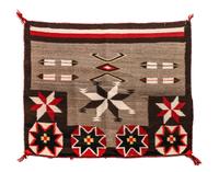 Navajo Crystal Region Sunday Saddle Blanket 31 1/2 x 25 1/2 inches — Early 20th Century