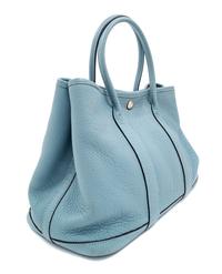 Hermès Blue Garden Party Bag, 2009 7.75" H x 11.5" W x 5.25" D; Handle drop: 4.25"
