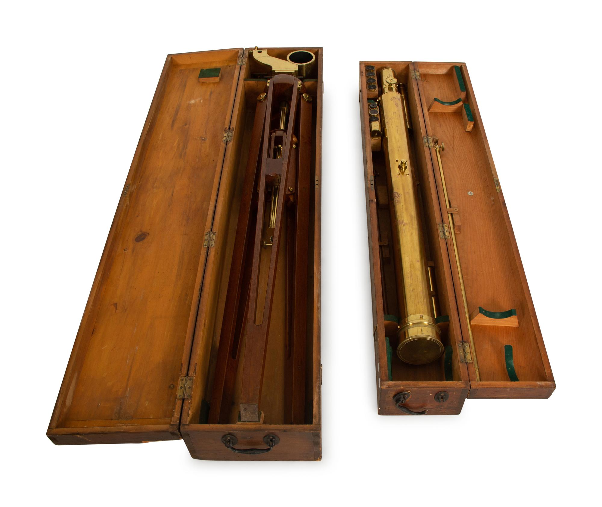 An English Brass Telescope on a Mahogany Tripod
