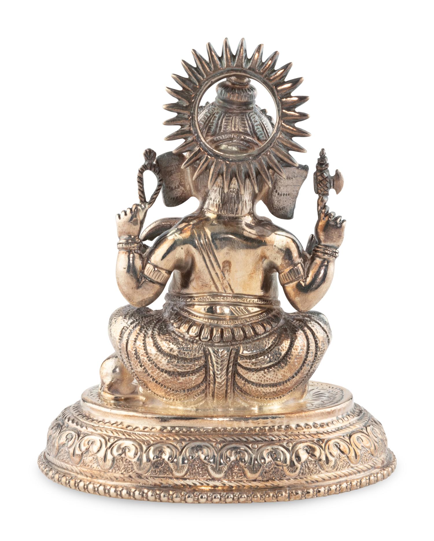 An East Indian or Nepalese Silver Ganesh