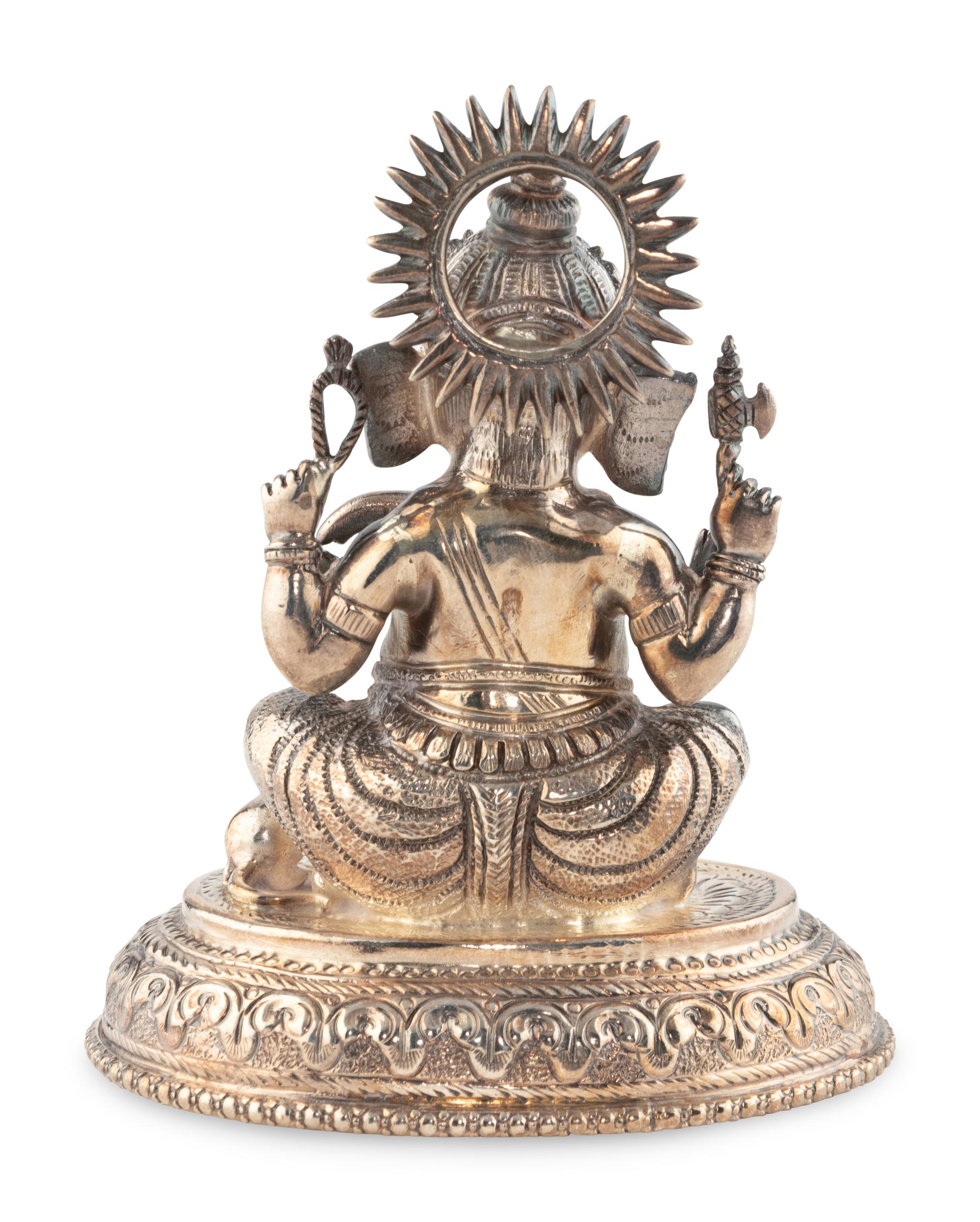 An East Indian or Nepalese Silver Ganesh