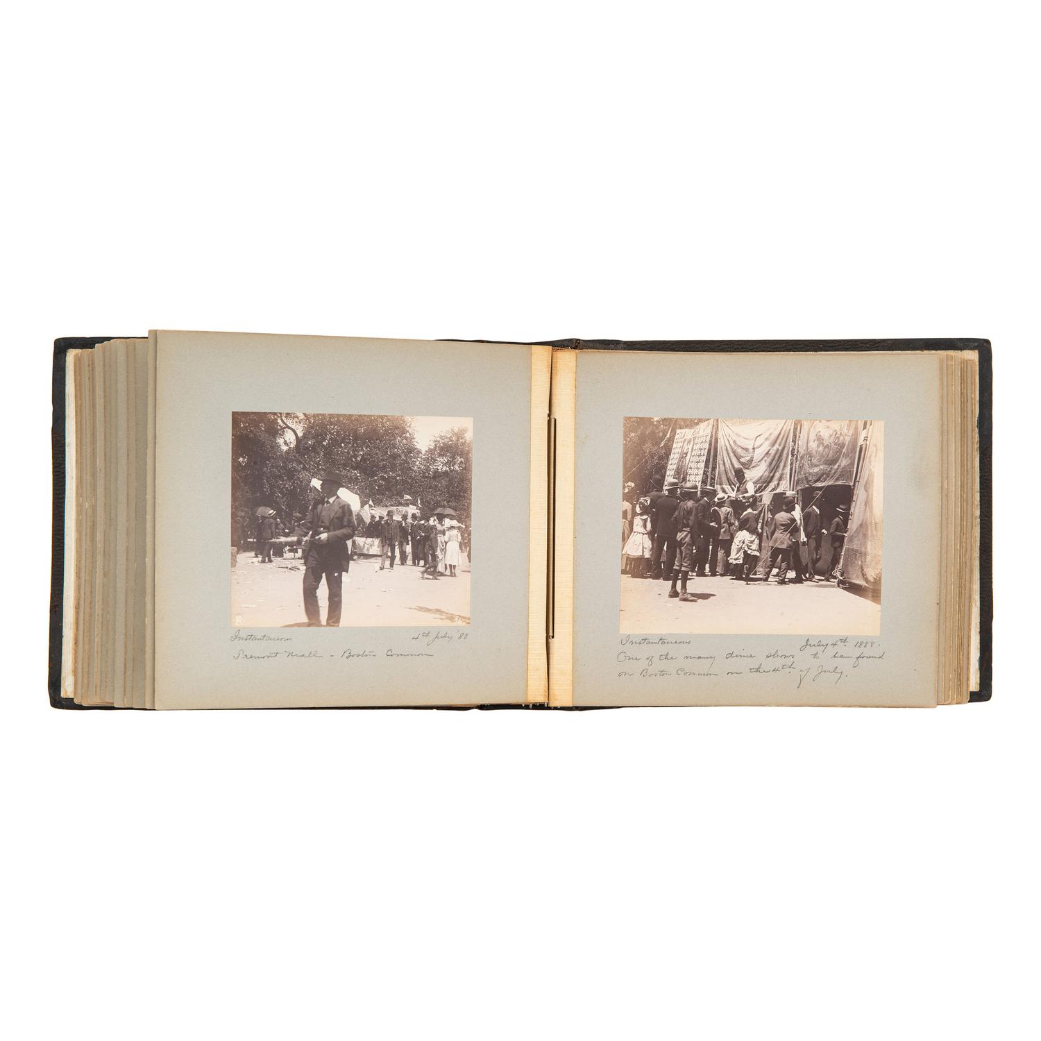 [EARLY PHOTOGRAPHY]. Photo album documenting trip to Upstate New York and Eastern Islands. N.p., June-August 1888.