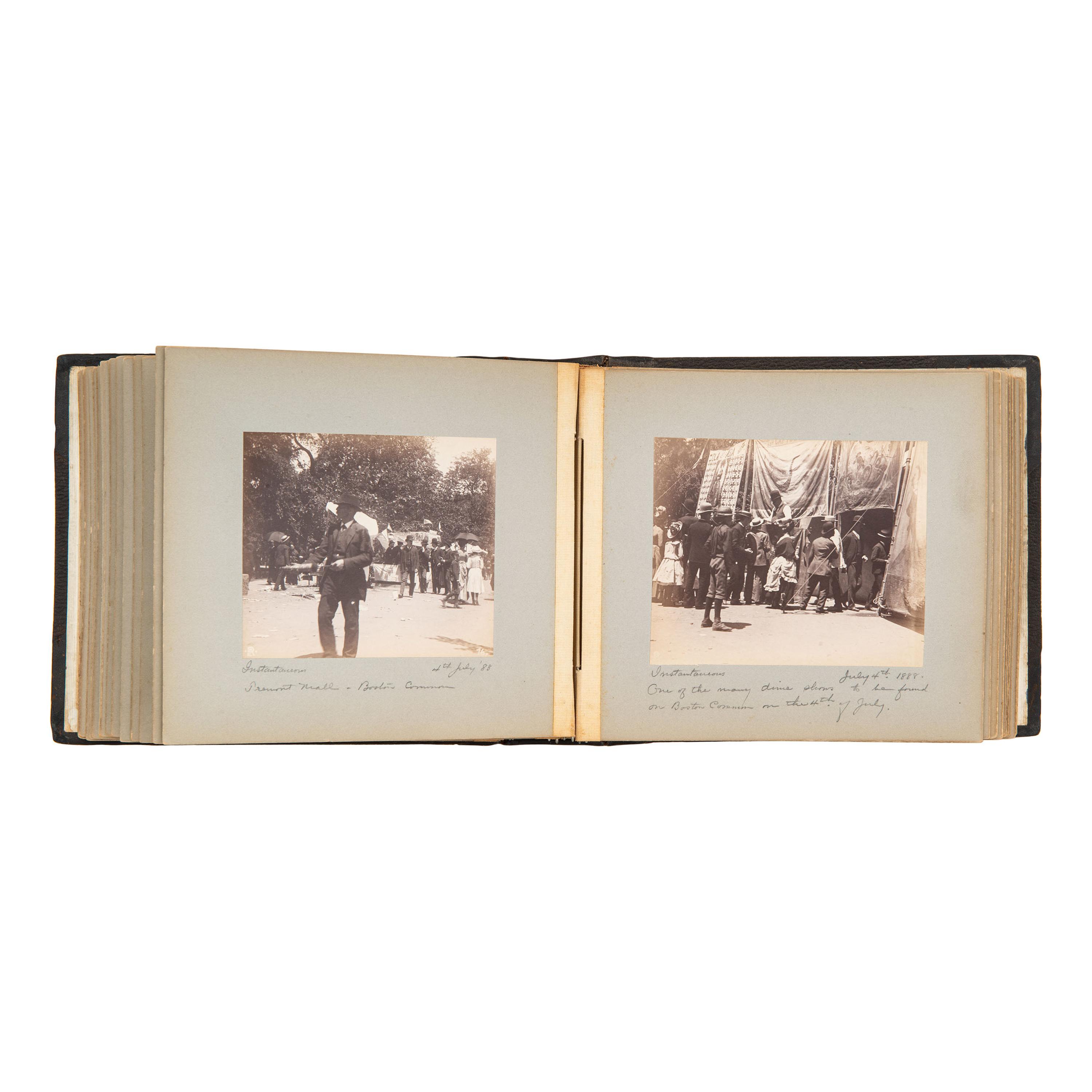 [EARLY PHOTOGRAPHY]. Photo album documenting trip to Upstate New York and Eastern Islands. N.p., June-August 1888.