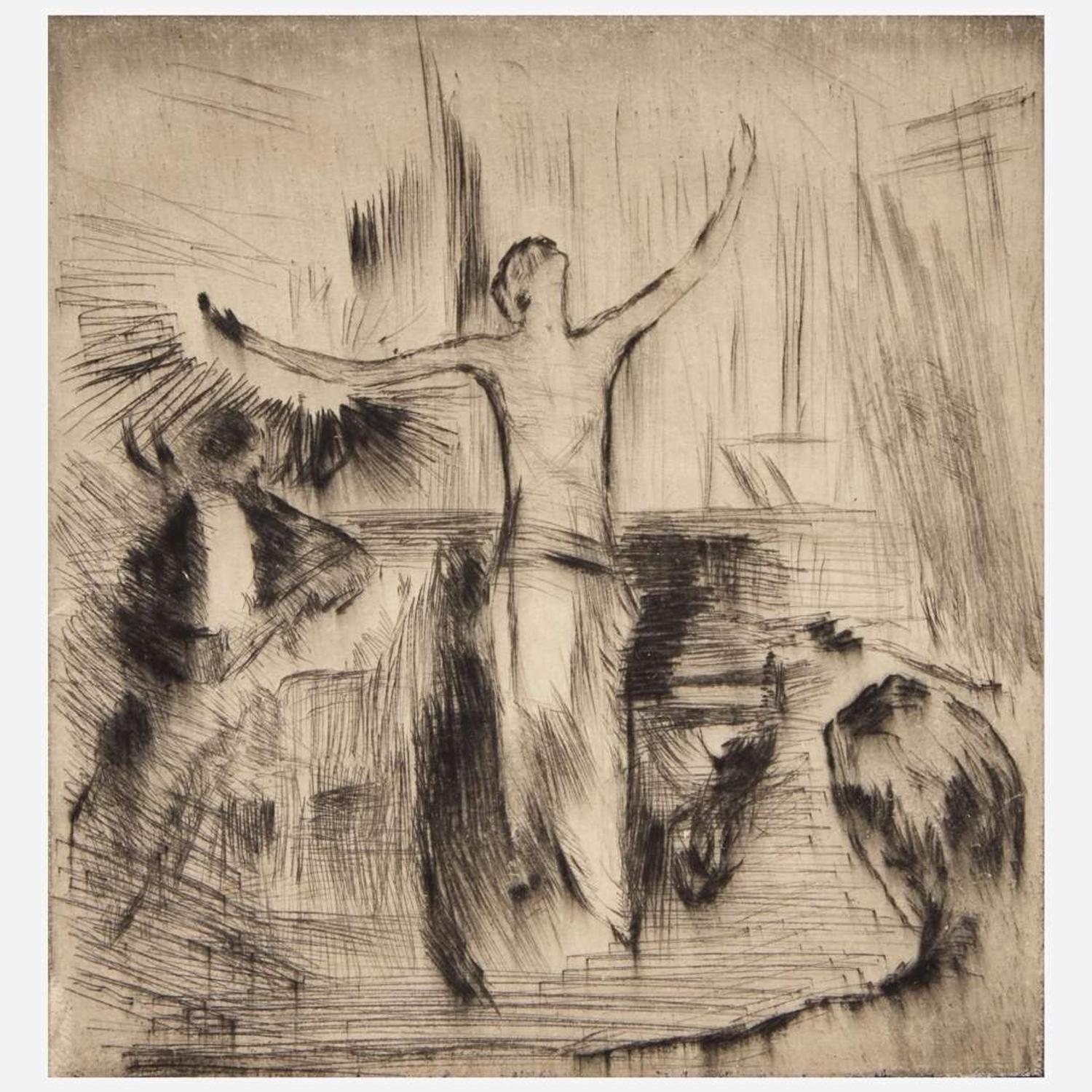 Arthur Beecher Carles (American, 1882–1952) Dorziat Singing (Etching in 4 States)