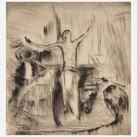 Arthur Beecher Carles (American, 1882–1952) Dorziat Singing (Etching in 4 States)