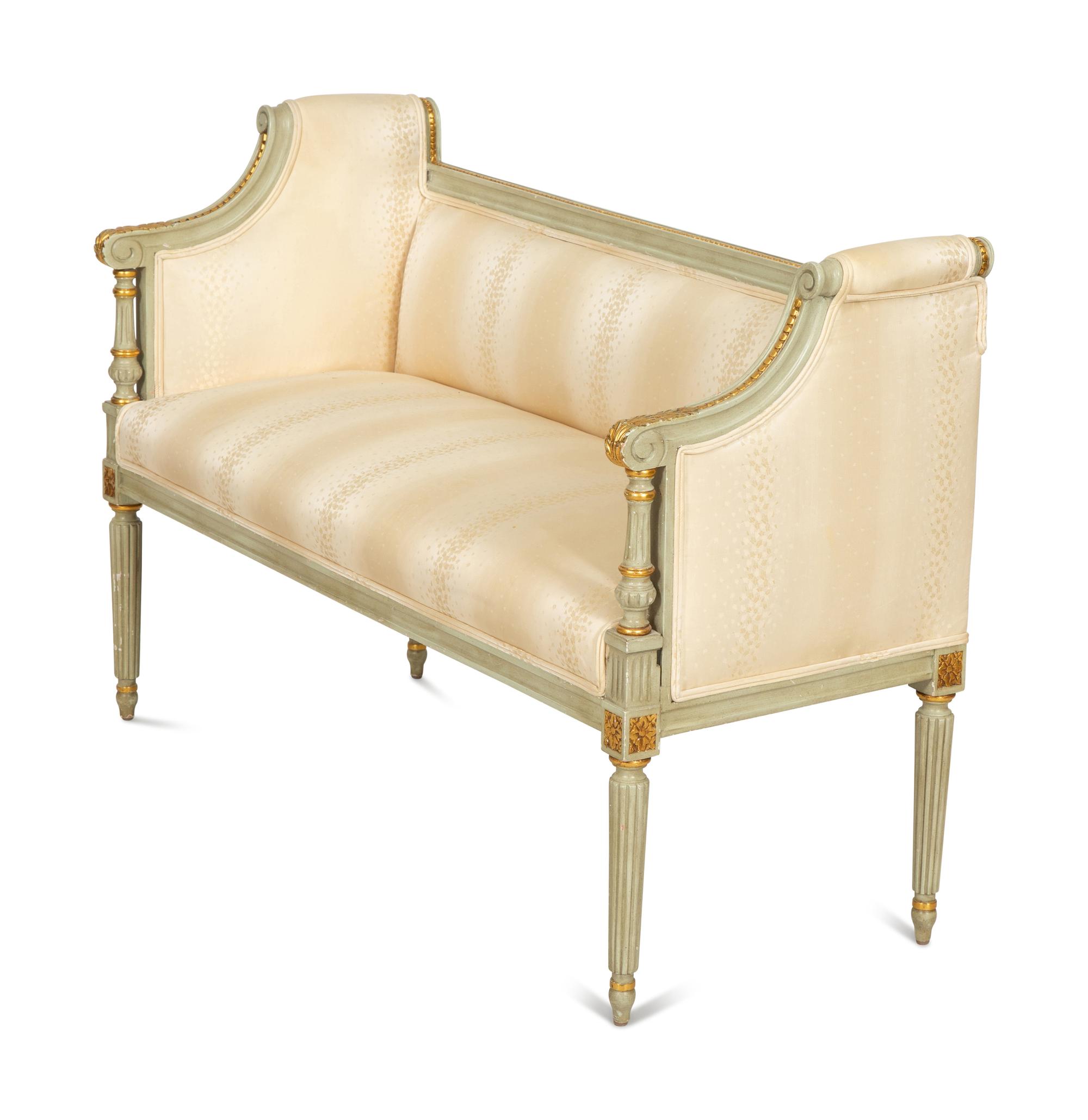 A Louis XVI Style Painted Window Seat
