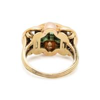 RETRO, BICOLOR GOLD AND TOURMALINE RING