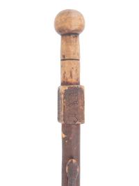 [CIVIL WAR]. Camp Chase, Ohio, folk art carved walking stick.