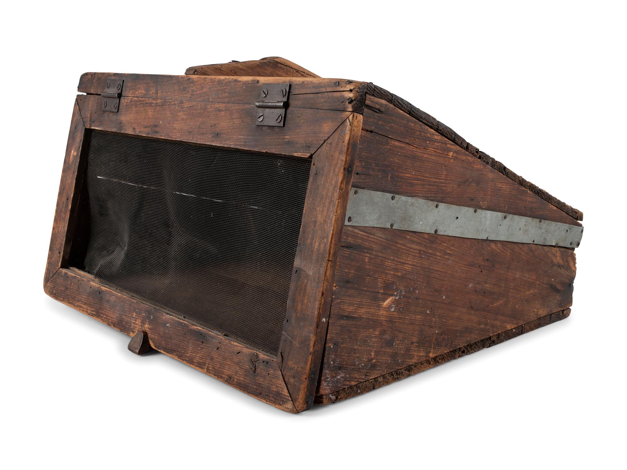 A Primitive Pine and Wire Pie Carrier