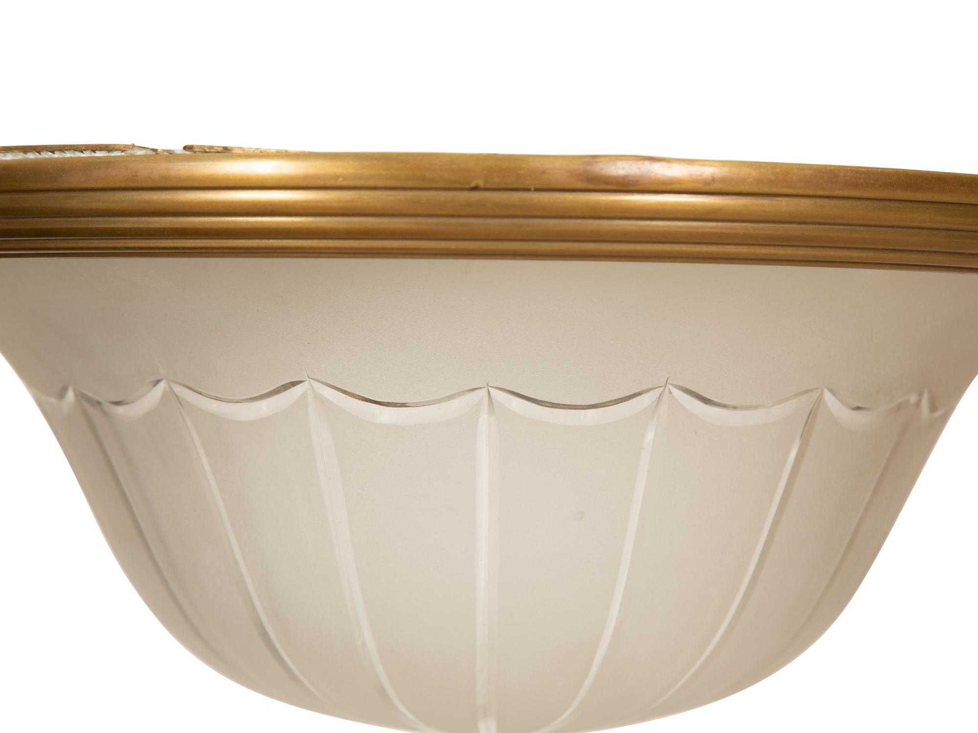A Frosted Glass Dome Flush-Mount Ceiling Fixture