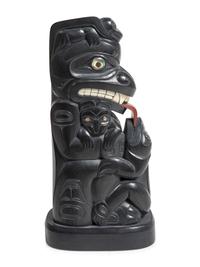 Carved Argillite Totem Pole