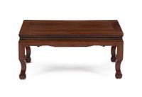 A Chinese Hardwood Kang Table 18TH/19TH CENTURY Height 12 1/2 x width 27 x depth 17 inches. — 18TH/19TH CENTURY