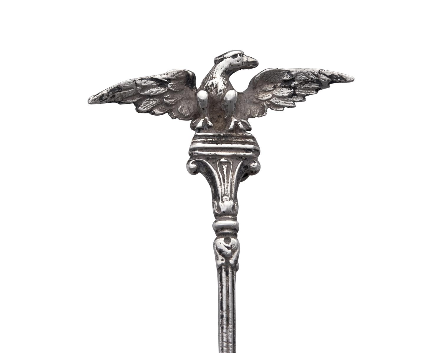 A Small Continental Silver Spoon With Eagle Terminal