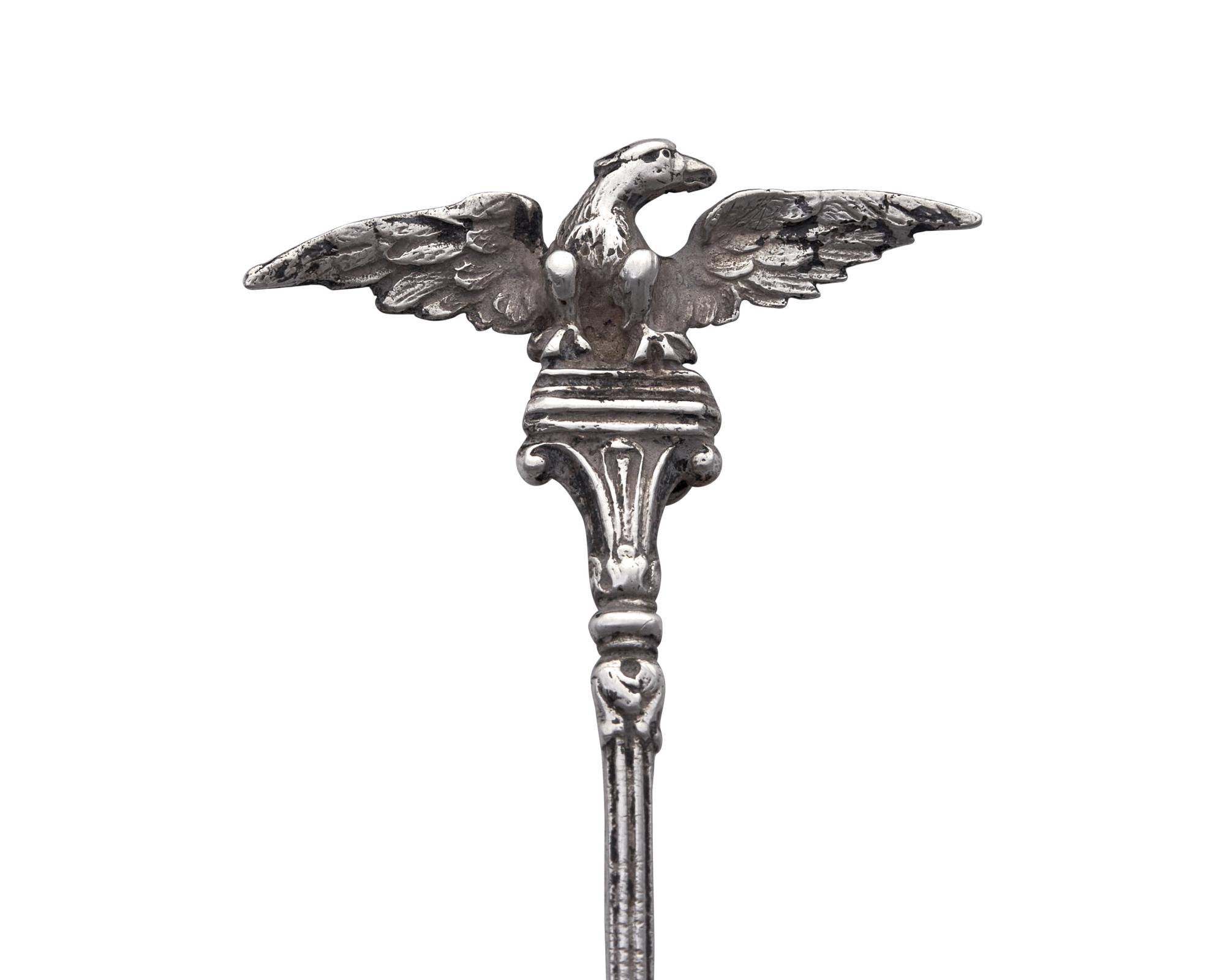 A Small Continental Silver Spoon With Eagle Terminal
