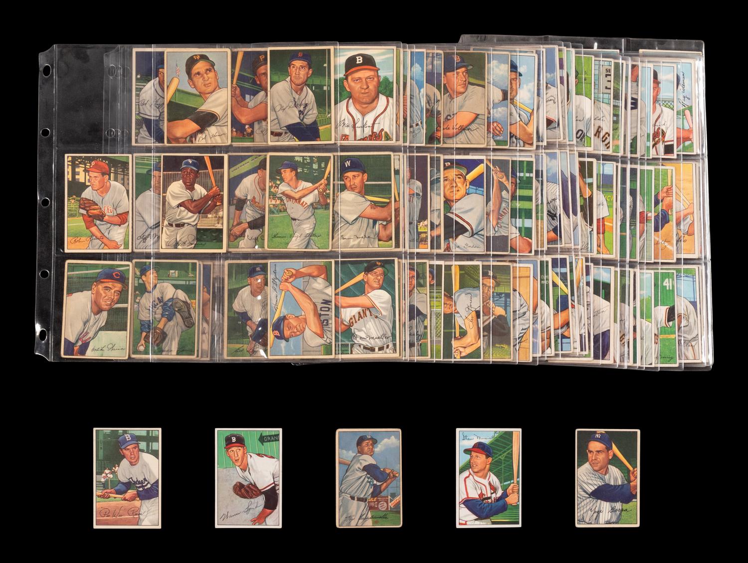A Near Set of 1952 Bowman Baseball Cards (250/252)