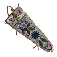 Plateau Beaded Hide Knife Sheath