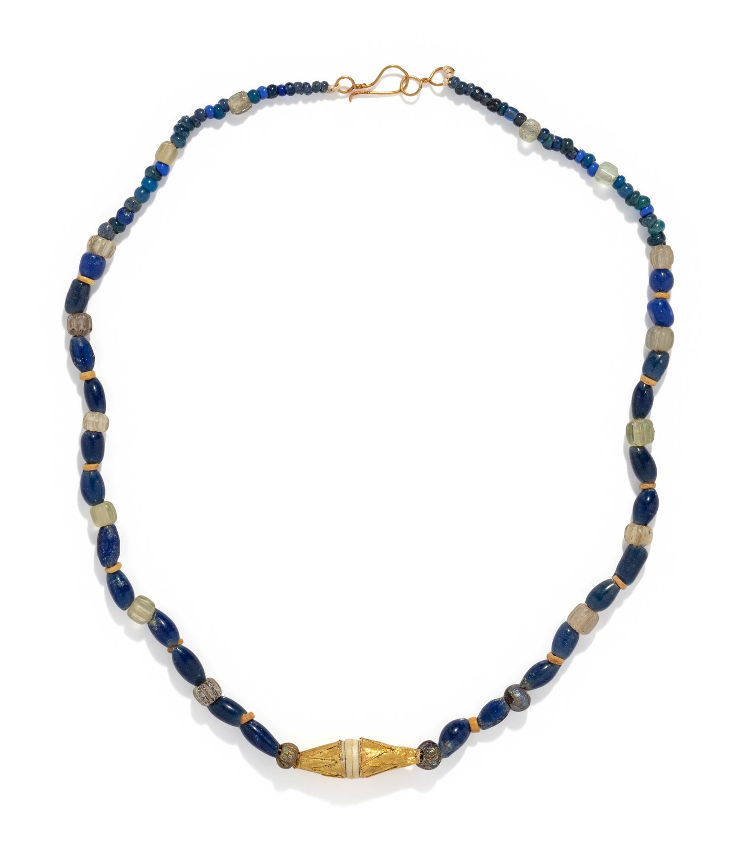 A Roman Gold and Glass Bead Necklace
