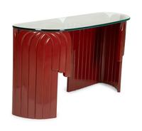 A Gampel & Stoll Anamporphic Red Lacquer Console Table by Asher Israelow — Circa 1960