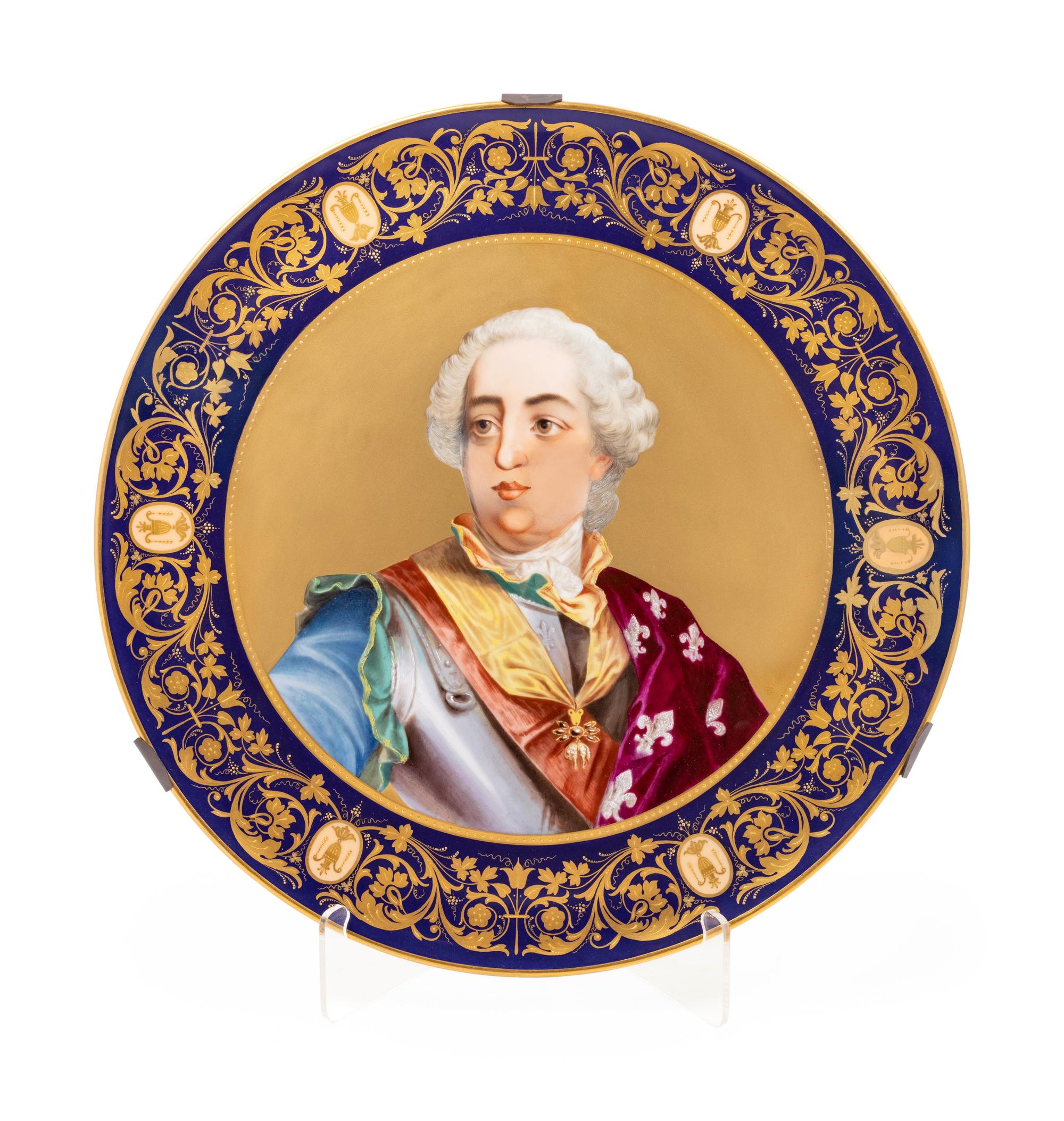 A Vienna Porcelain Charger Depicting Louis XVI