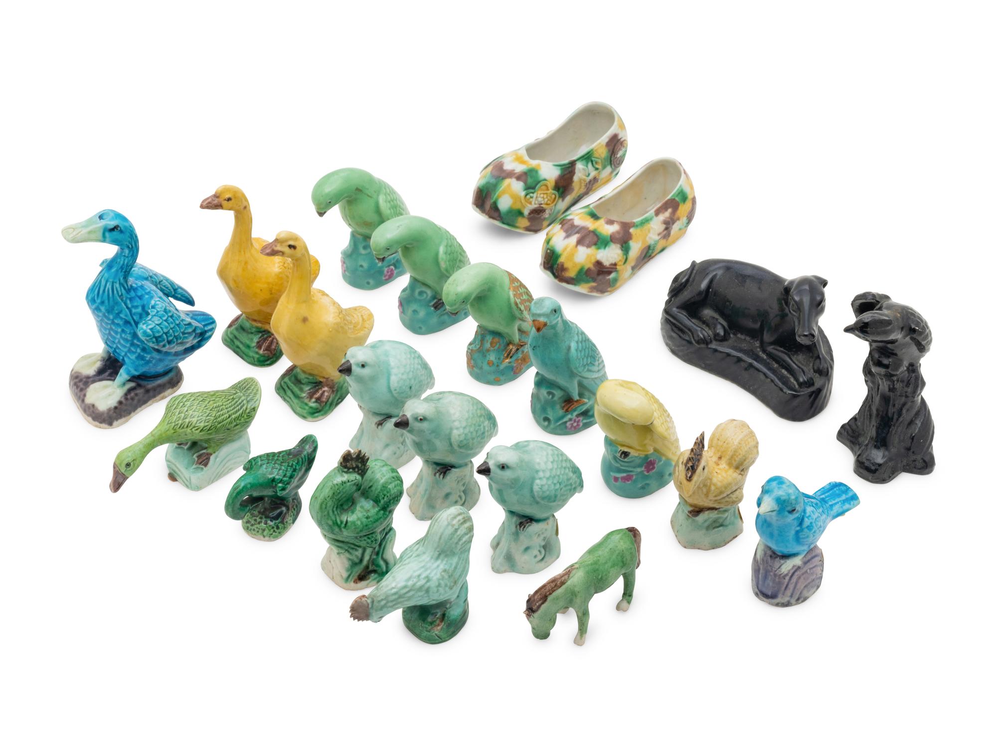 22 Chinese Famille Rose Porcelain Miniature Figures