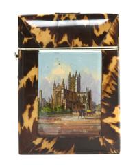 A Tortoise Shell Veneered Card Case, Height 4 3/4 inches.