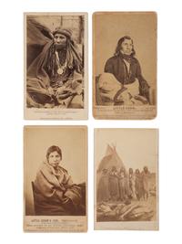 A group of 4 CDVs of Sioux Chief Little Crow and his son, who were involved in the 1862 Dakota Uprising in Minnesota, incl. images by WHITNEY & UPTON.