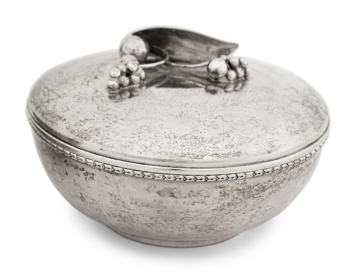 Two Swedish Silver Covered Circular Boxes