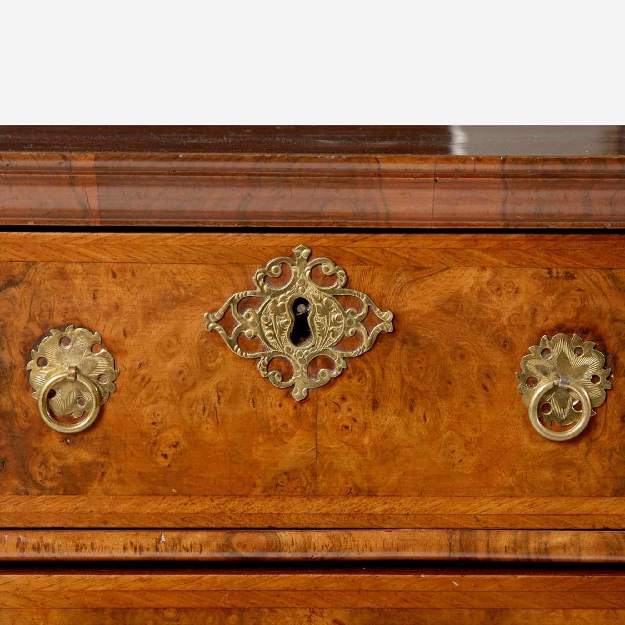 A William & Mary walnut veneered chest-on-stand circa 1720