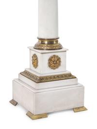 A Continental Gilt Bronze Mounted Marble Pedestal