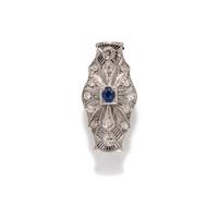 ART DECO, DIAMOND AND SAPPHIRE PENDANT BROOCH