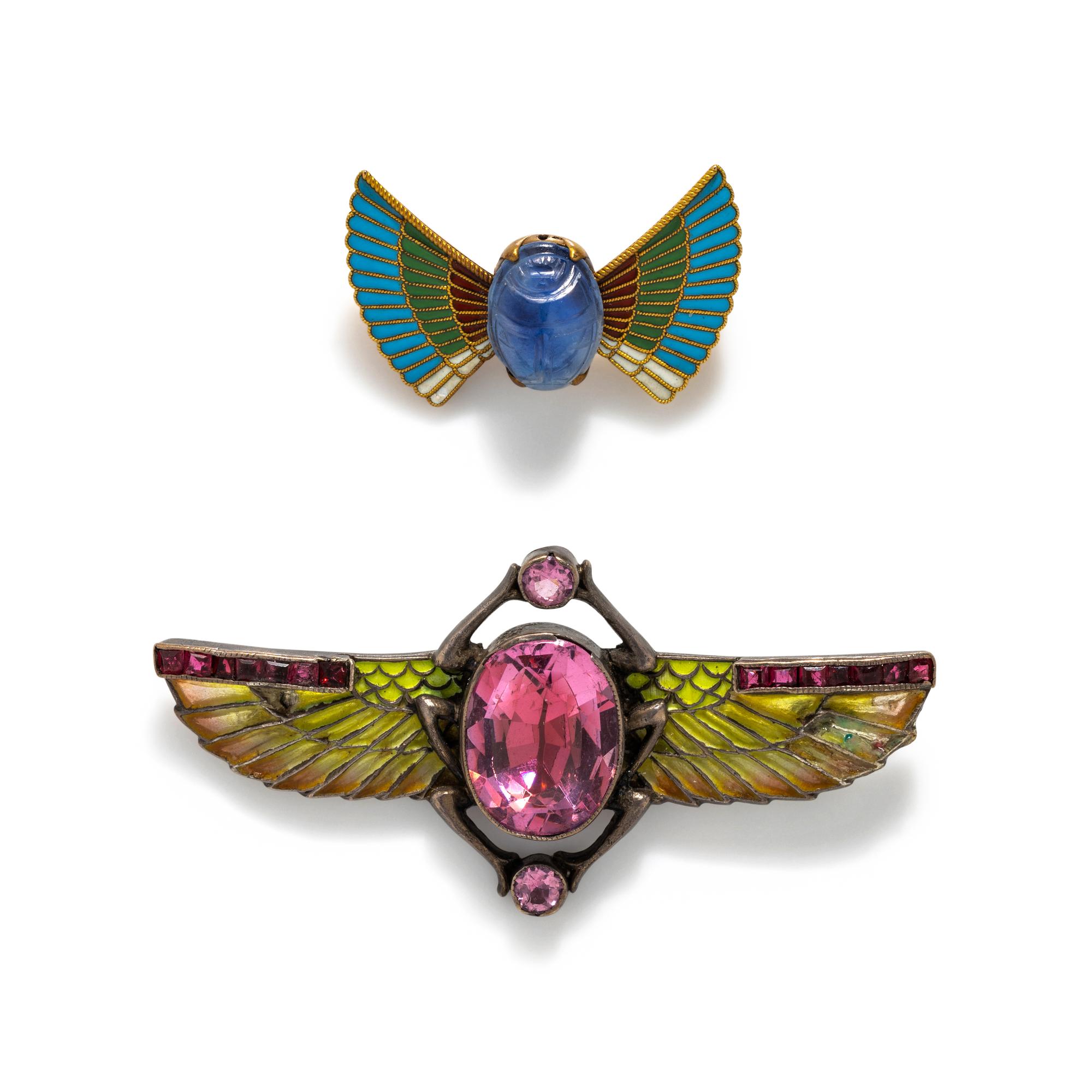 COLLECTION OF SCARAB BROOCHES